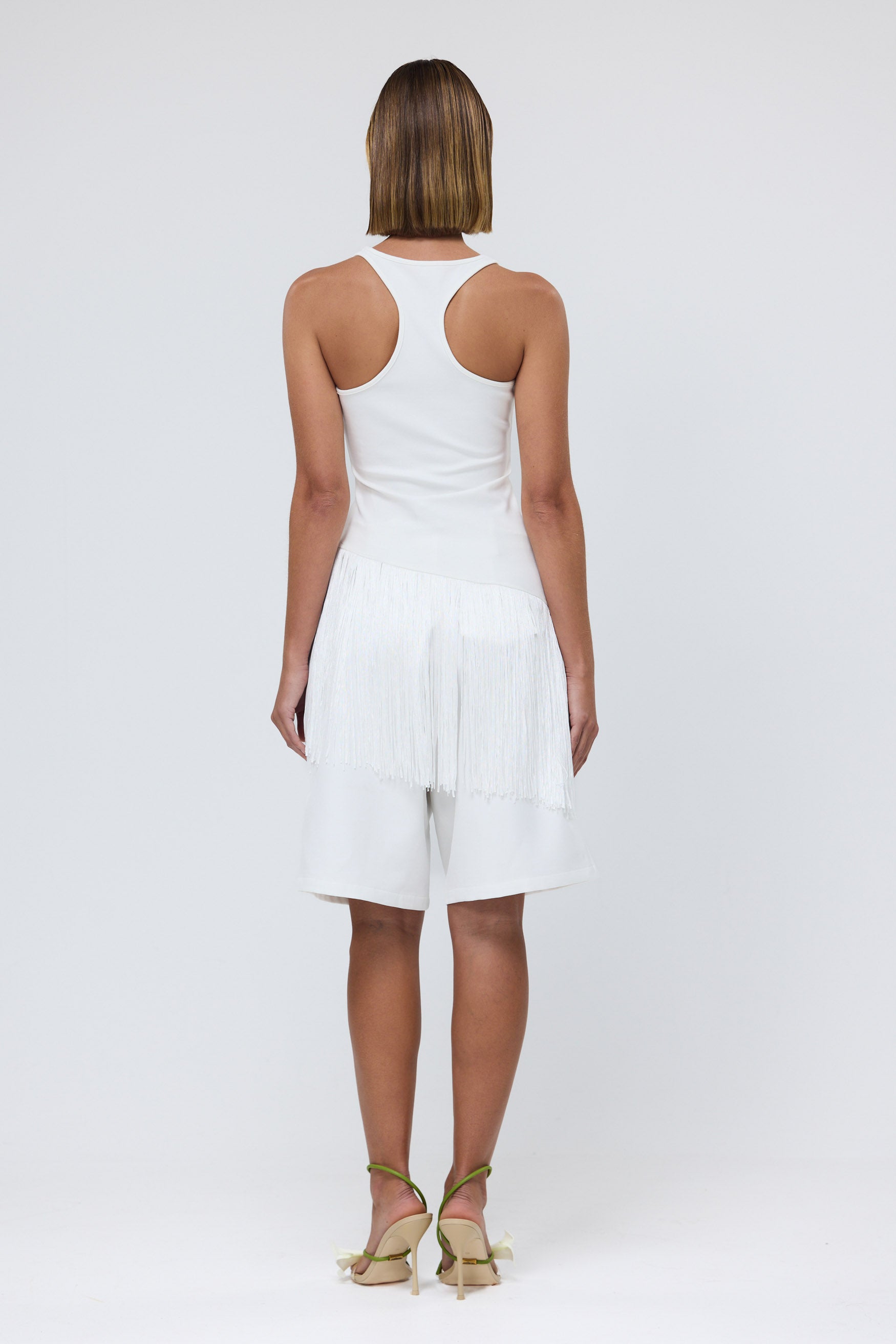 bubish Chiara Racerback Tassel Top White TASSEL TOP