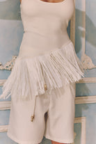 bubish Chiara Racerback Tassel Top White TASSEL TOP