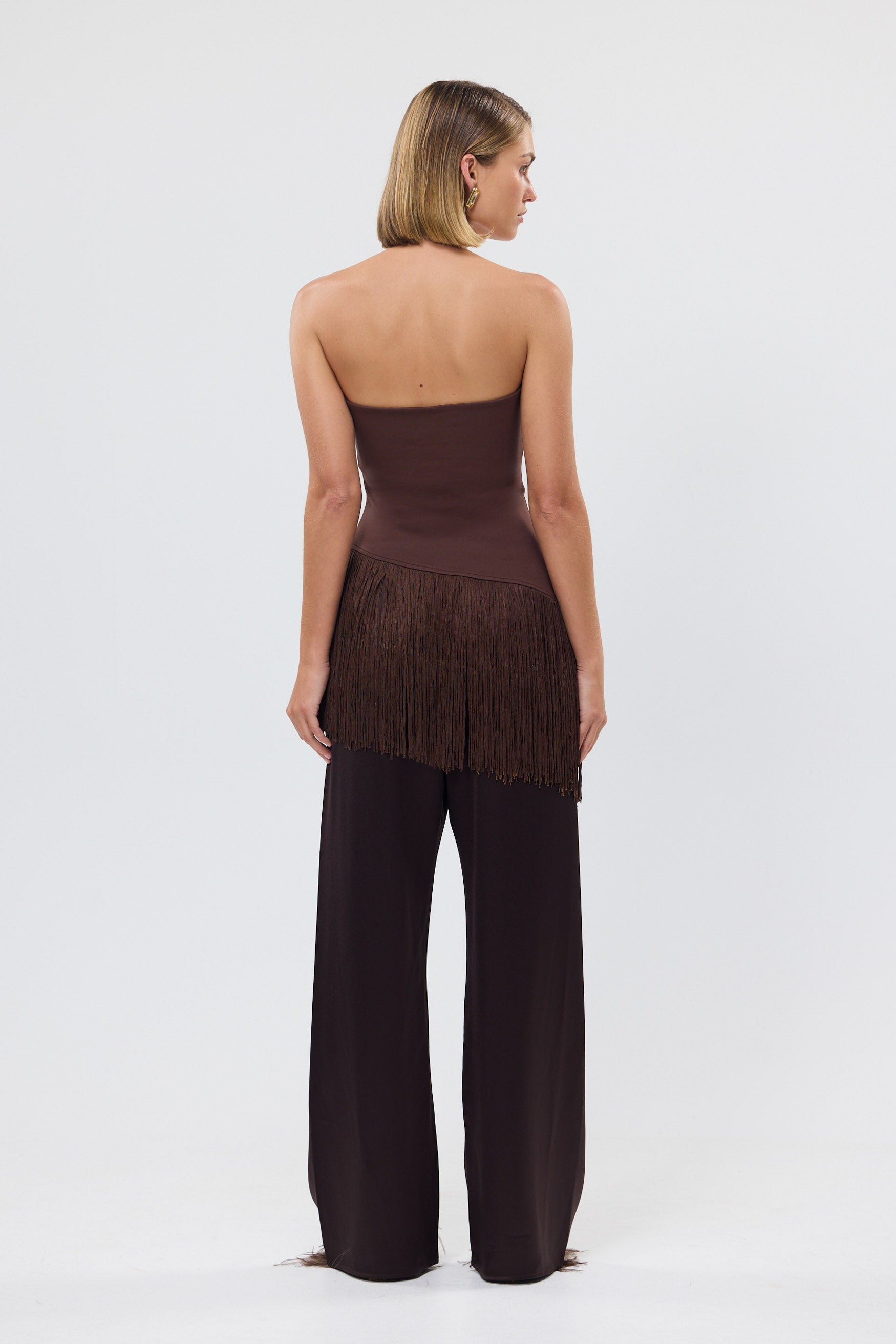bubish Chiara Strapless Tassel Top Chocolate TASSEL TOP