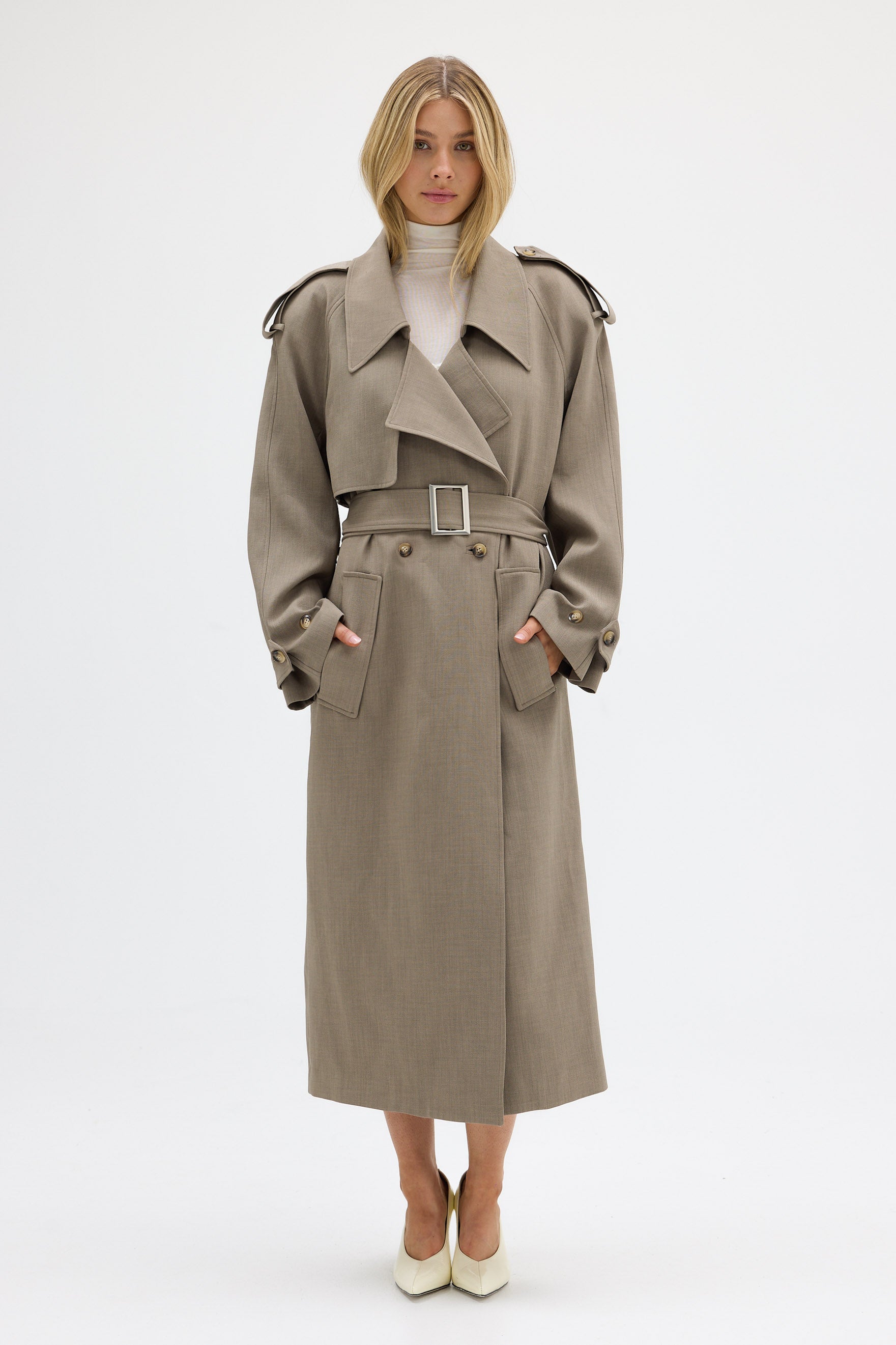 bubish Dillon Trench Coat Taupe COAT