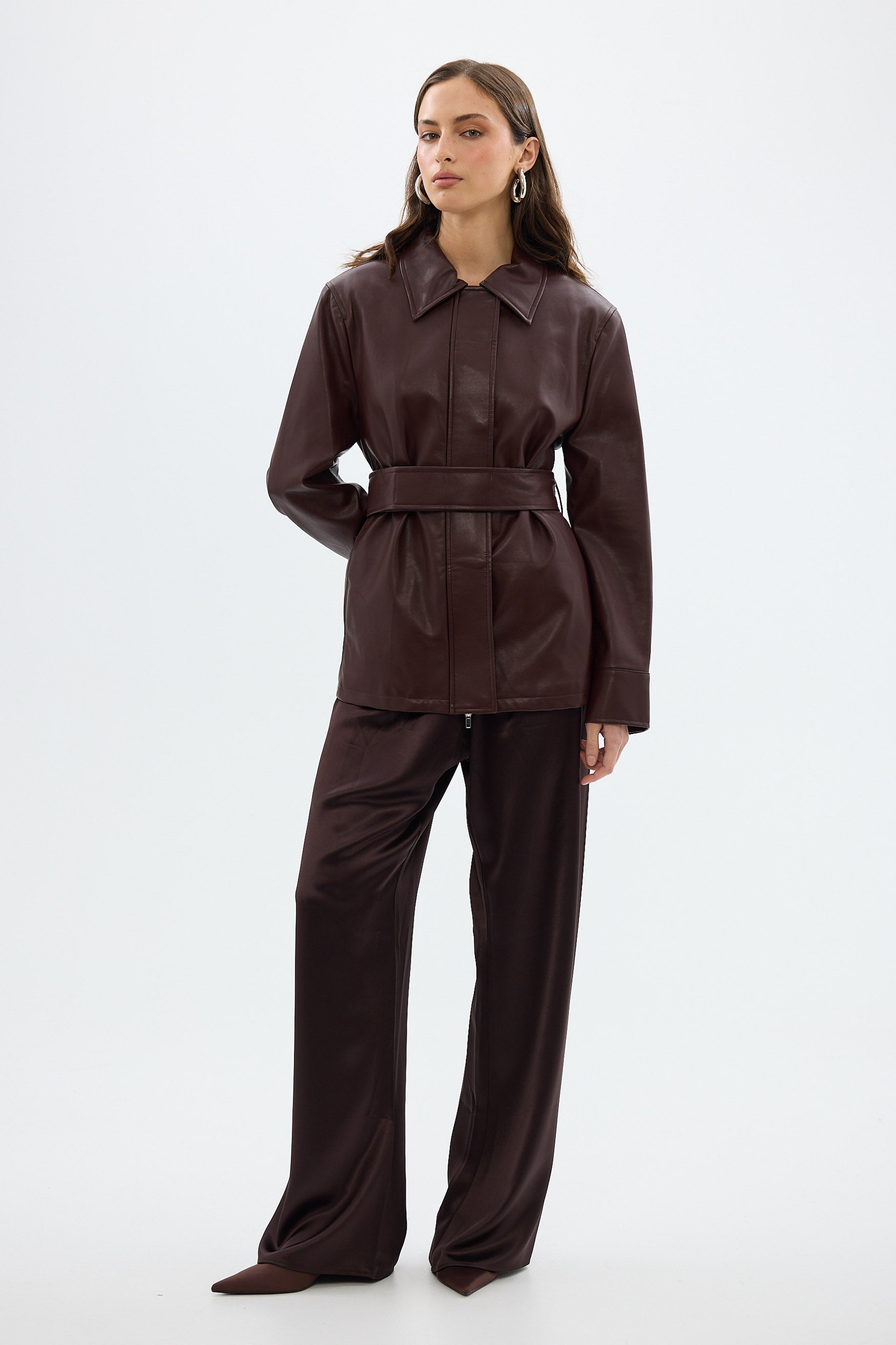 bubish Ellery Faux Leather Jacket Bordeaux FAUX LEATHER JACKET