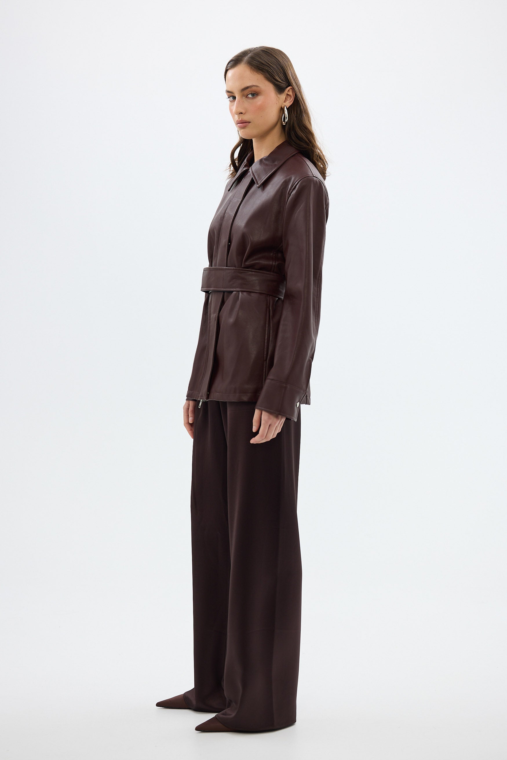 bubish Ellery Faux Leather Jacket Bordeaux FAUX LEATHER JACKET