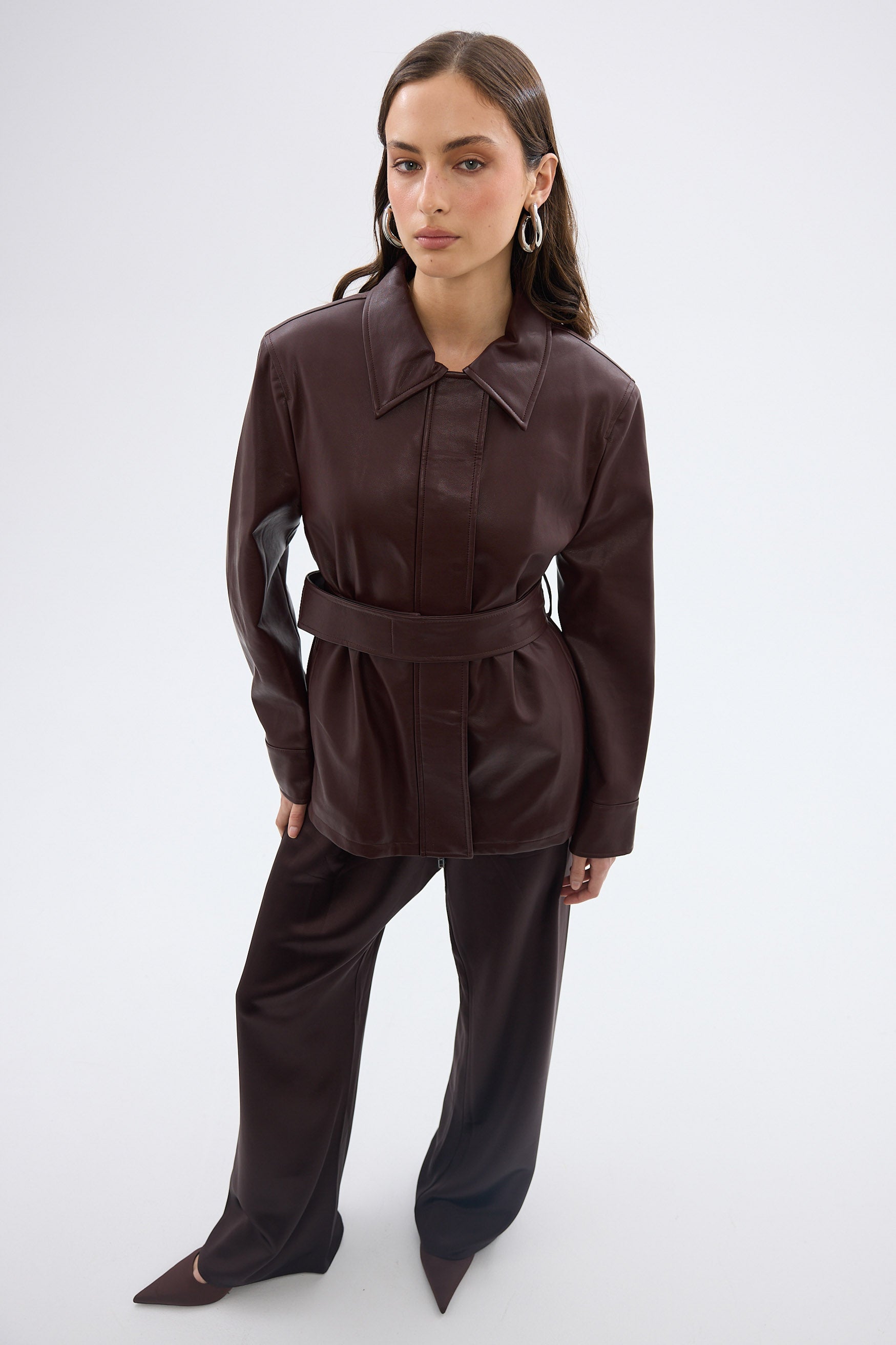 bubish Ellery Faux Leather Jacket Bordeaux FAUX LEATHER JACKET