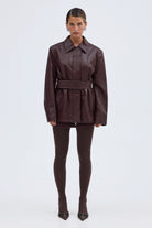 bubish Ellery Faux Leather Jacket Bordeaux FAUX LEATHER JACKET