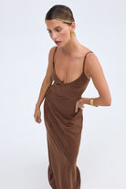 bubish Gariella Faux Suede Maxi Dress Mousse DRESS