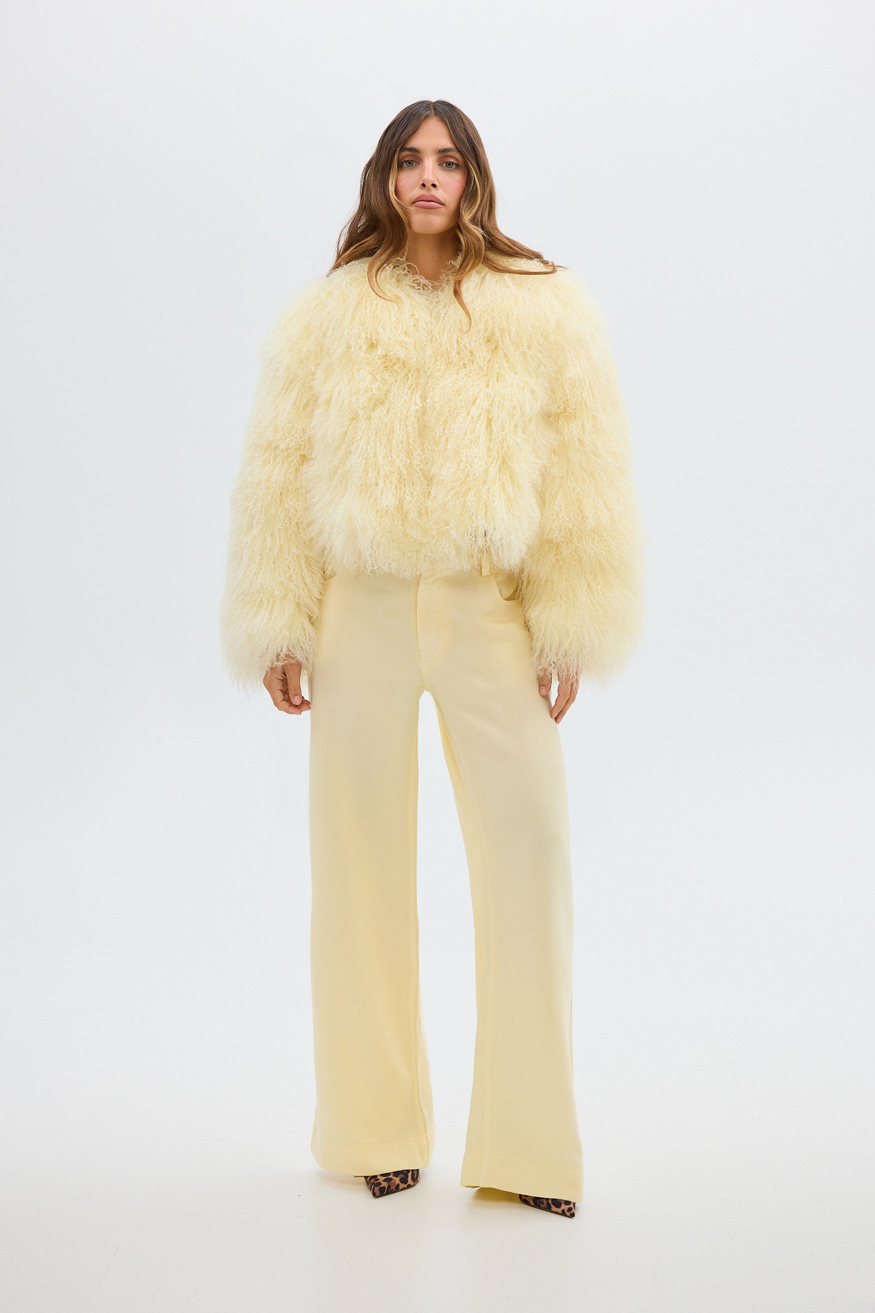 bubish Georgina Jacket Pale Yellow FUR JACKET