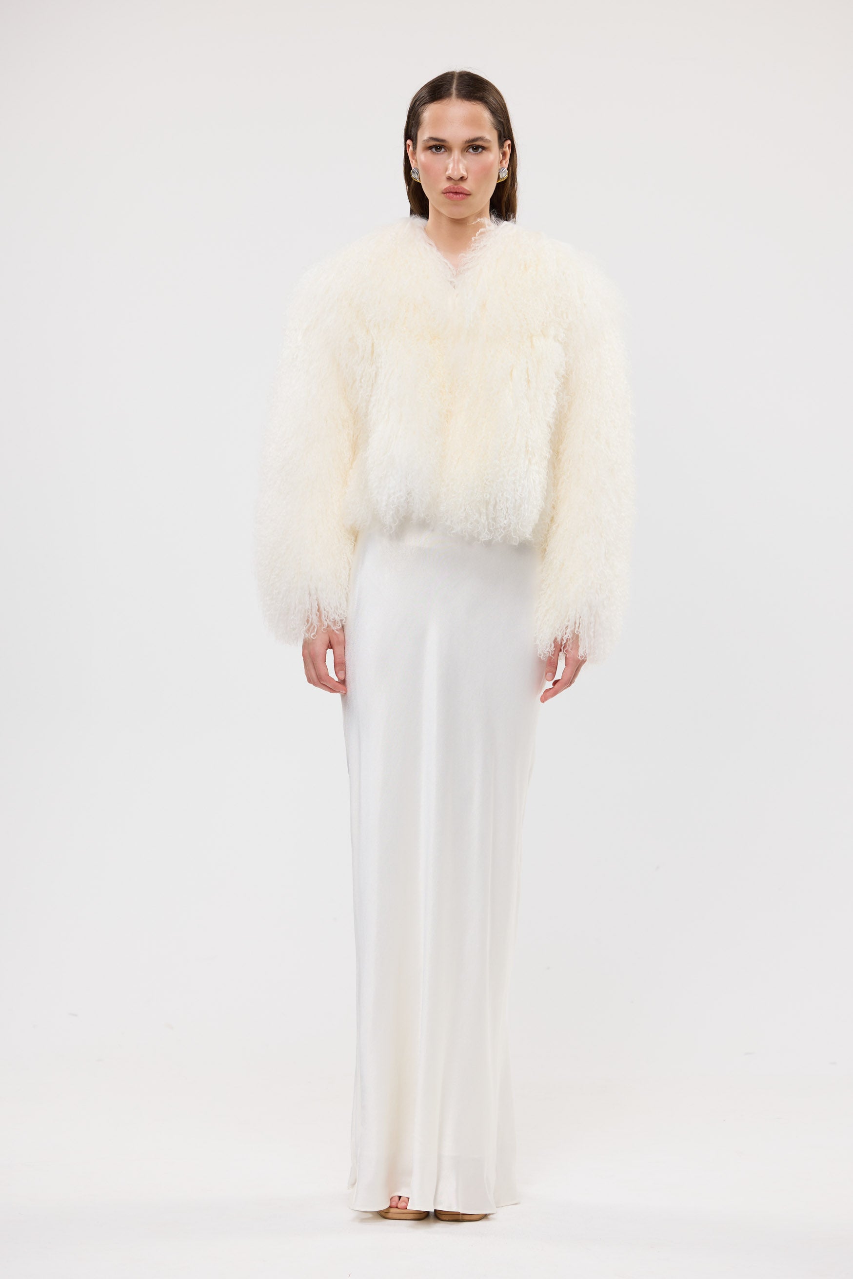 bubish Georgina Jacket - White WOOL SHEARLING JACKET