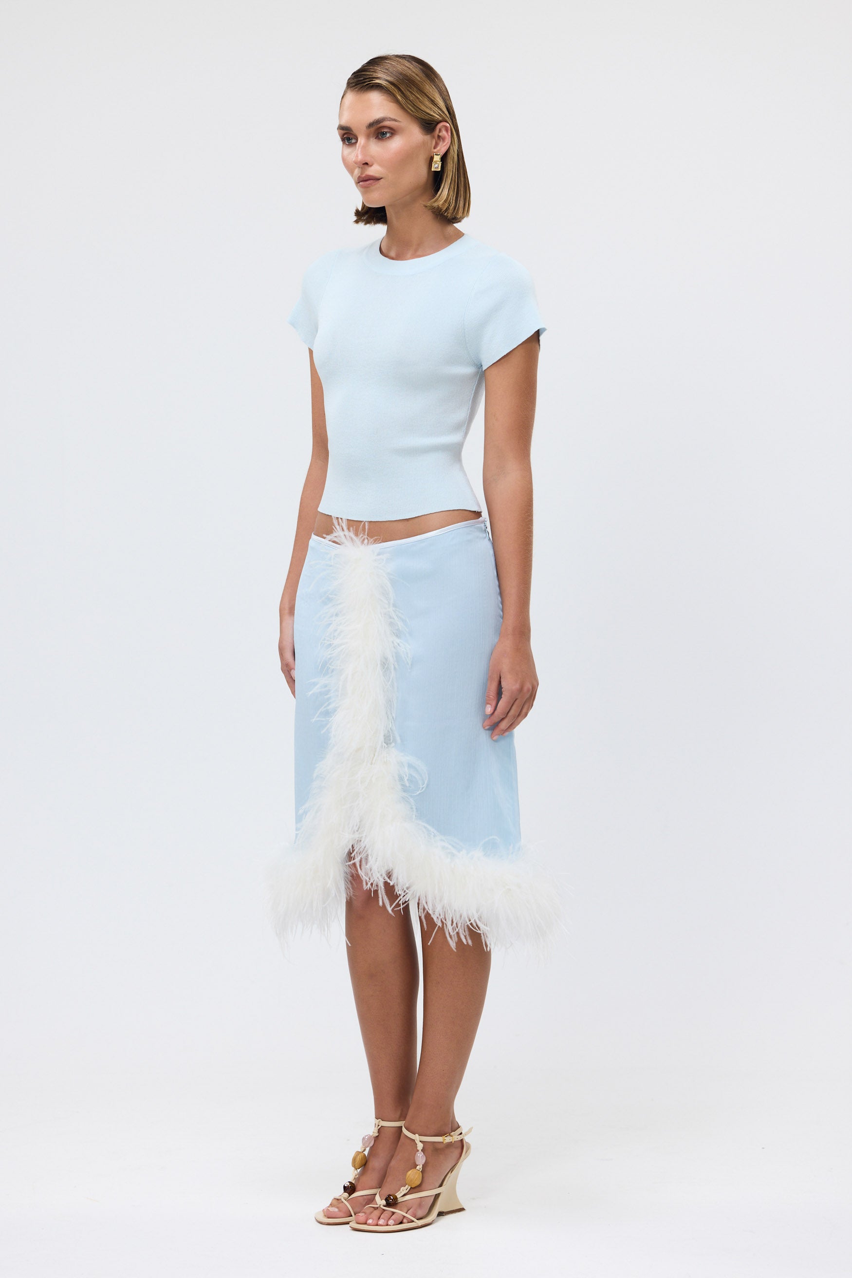 bubish Gigi Feather Skirt Pale Blue FEATHER SKIRT