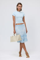 bubish Hailey Midi Skirt Pale Blue Snake