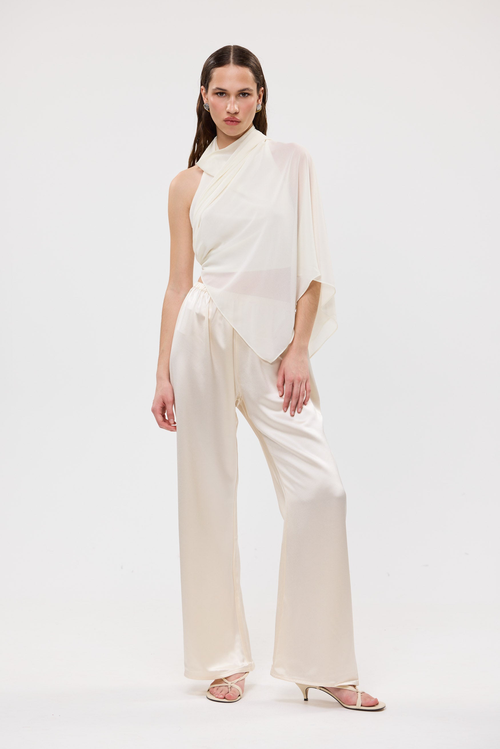 bubish Hailey Cowl Neck Top Ivory TOP