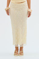 bubish Hazel Sequin Lace Skirt Pale Yellow SKIRTS