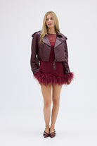 bubish Kara Faux Leather Crop Jacket Cherry JACKETS