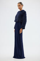bubish Lola Crop Jacket - Navy FUR JACKETS