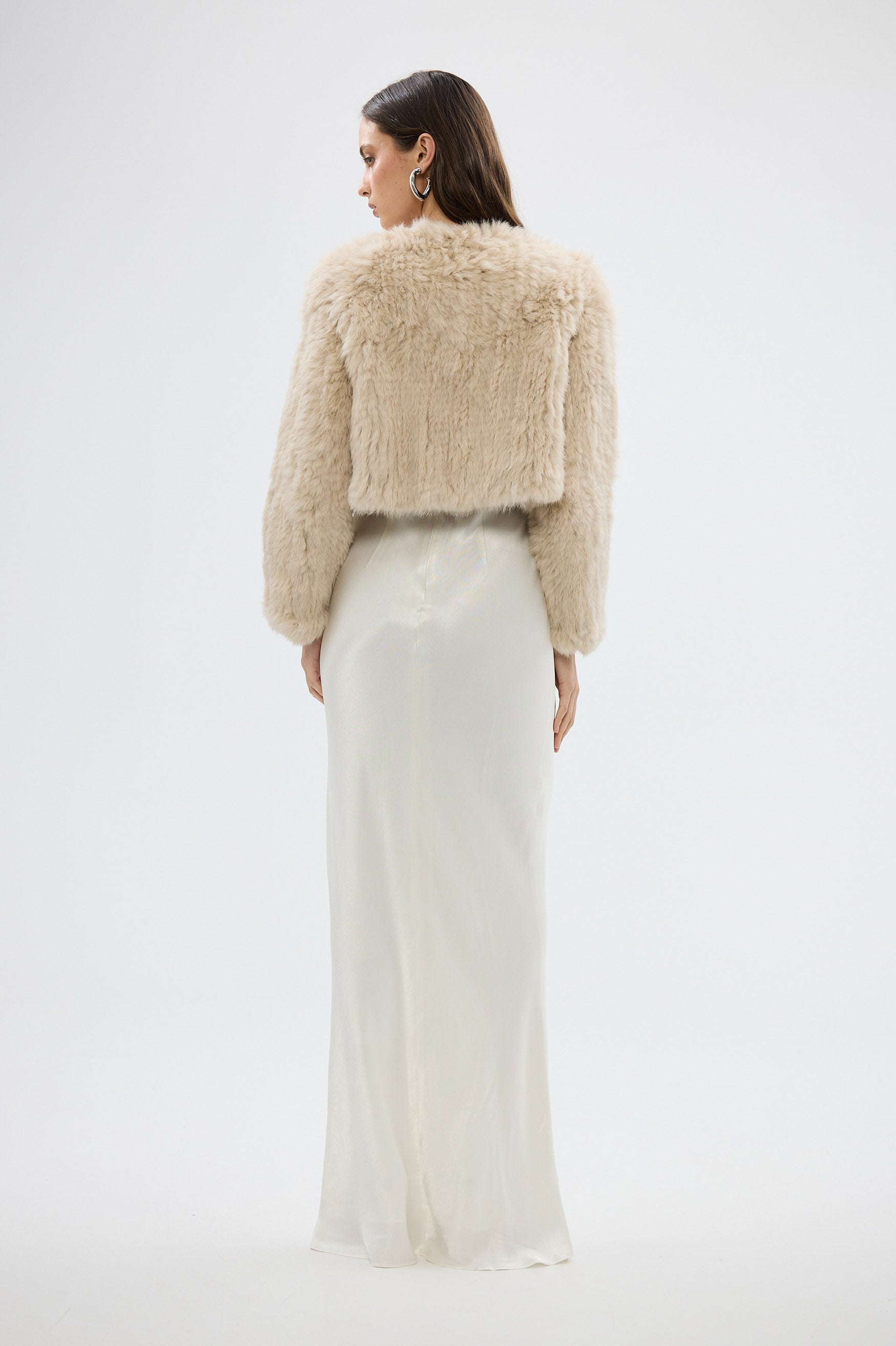 bubish Lola Crop Jacket Oatmeal FUR JACKET