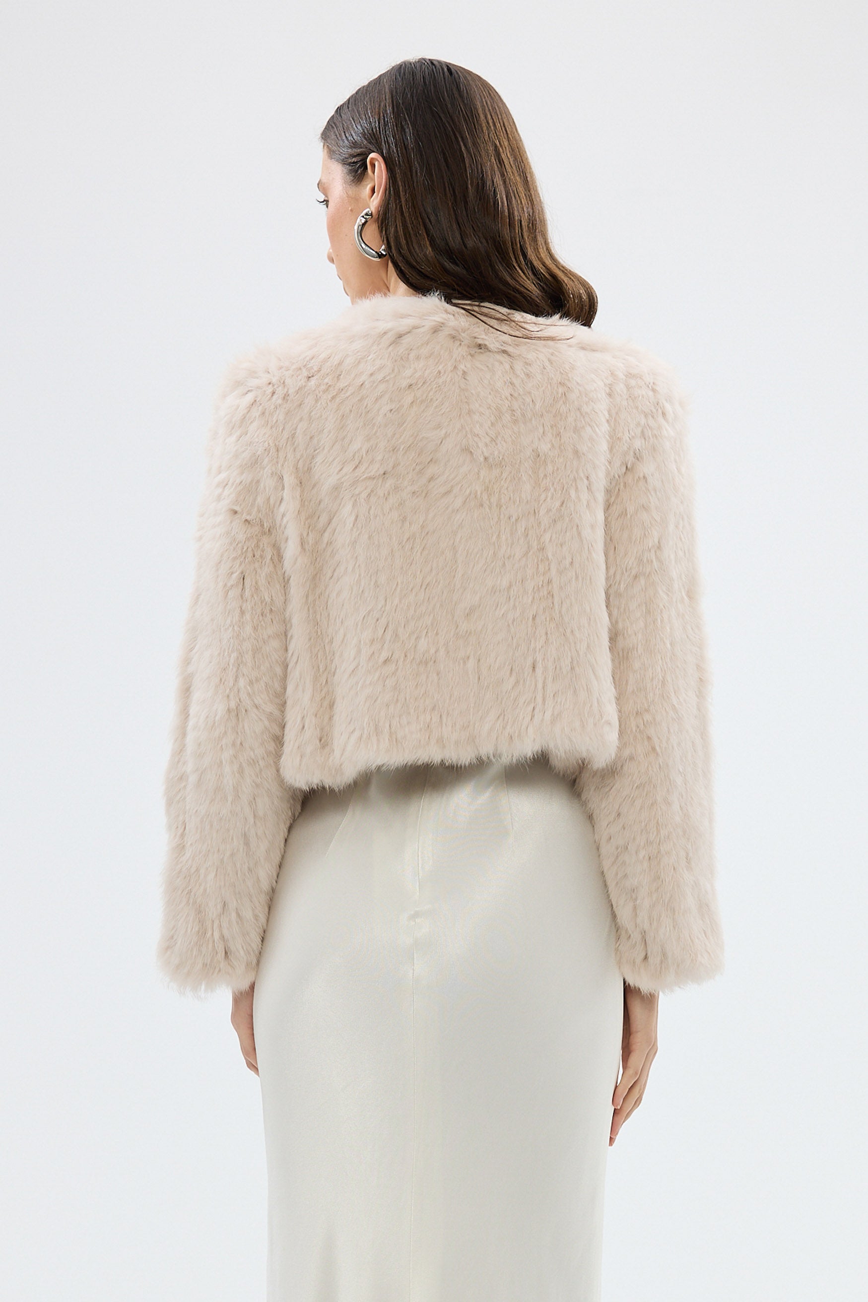 bubish Lola Crop Jacket Stone FUR JACKET