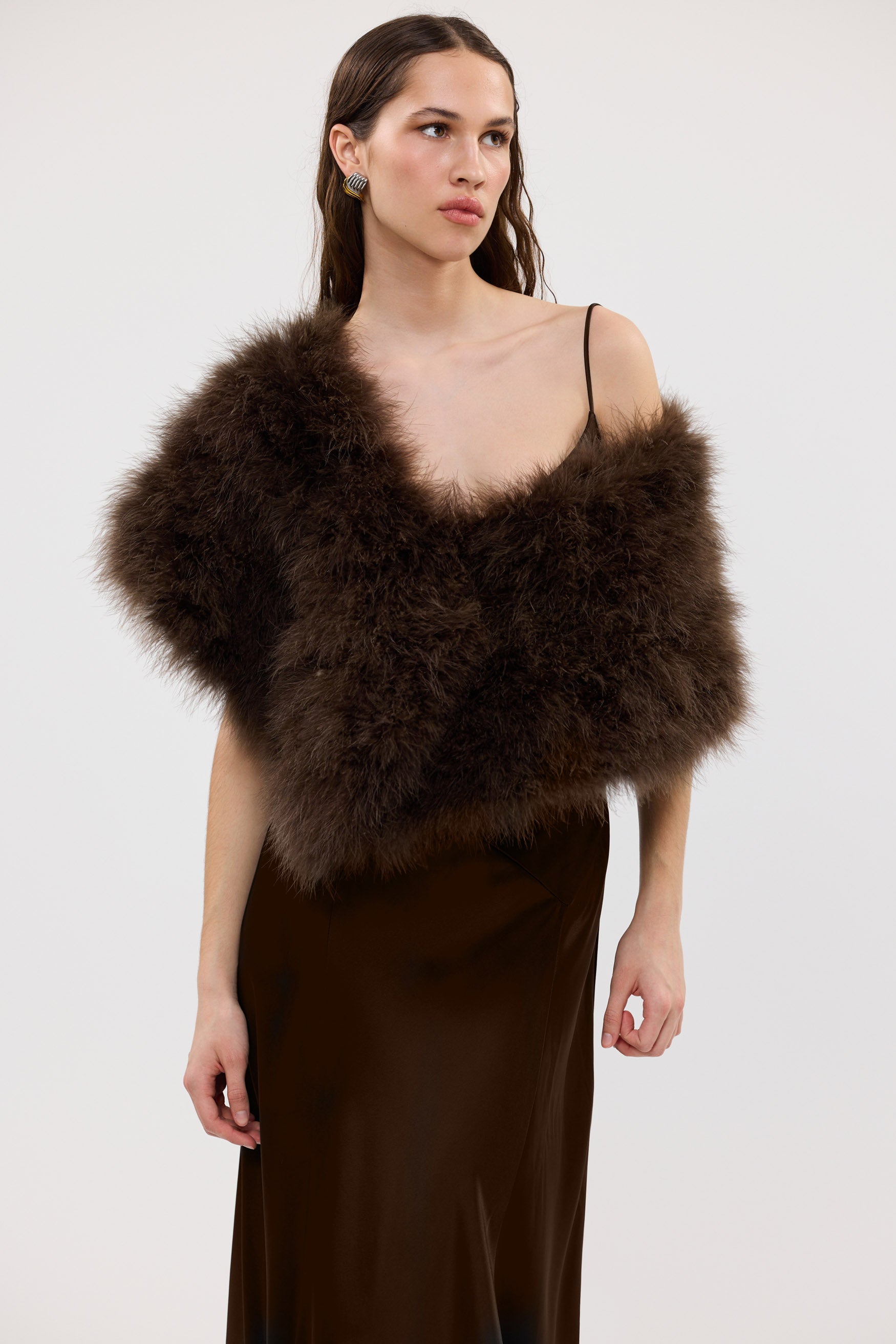 bubish Lottie Wrap Chocolate FEATHER WRAP