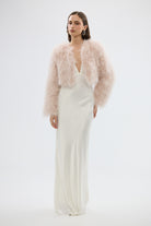 bubish Manhattan Crop Jacket Baby Pink FEATHER JACKET