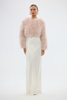 bubish Manhattan Crop Jacket Baby Pink FEATHER JACKET