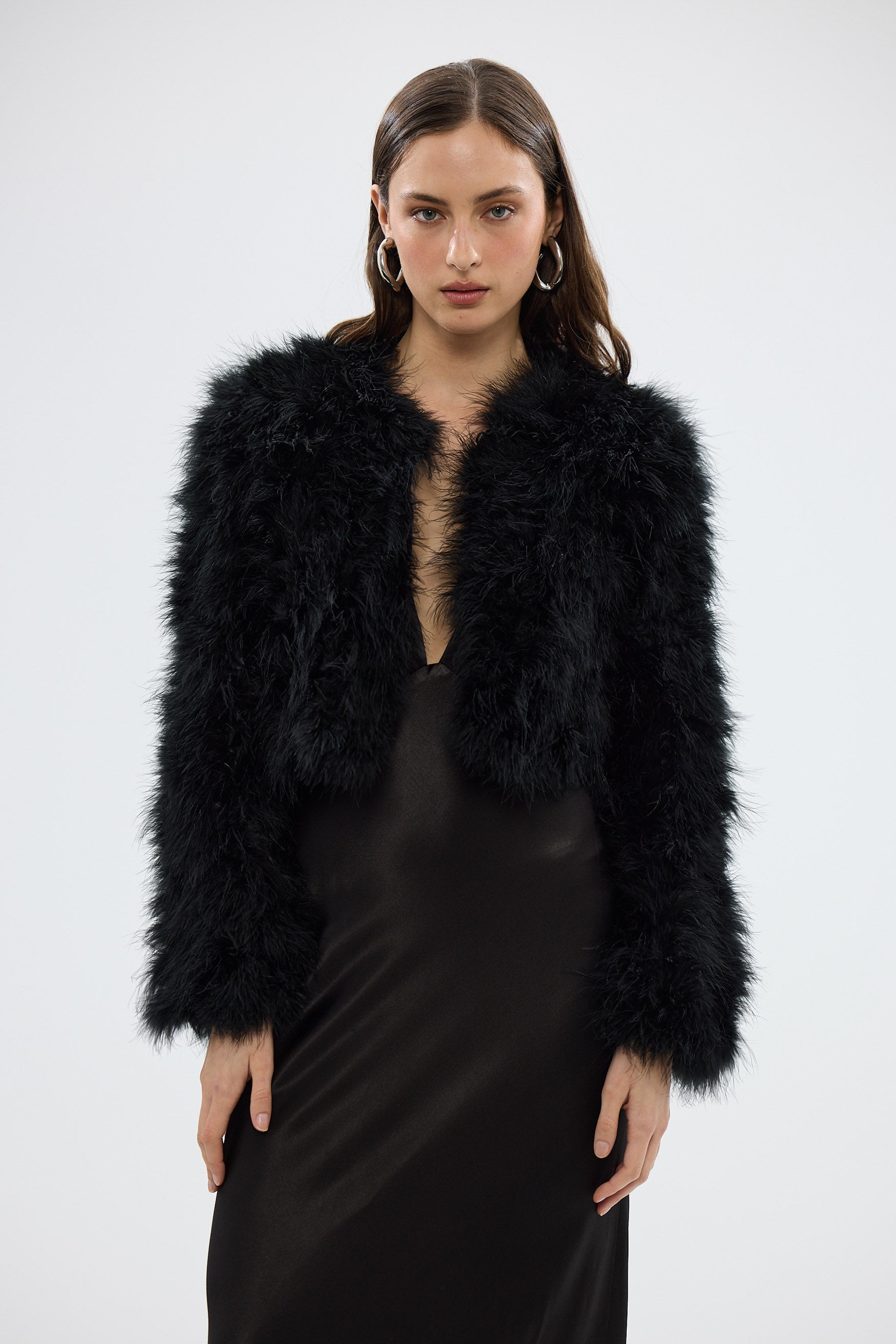 bubish Manhattan Crop Jacket Black FEATHER JACKET
