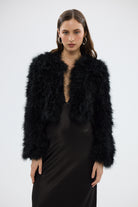 bubish Manhattan Crop Jacket Black FEATHER JACKET