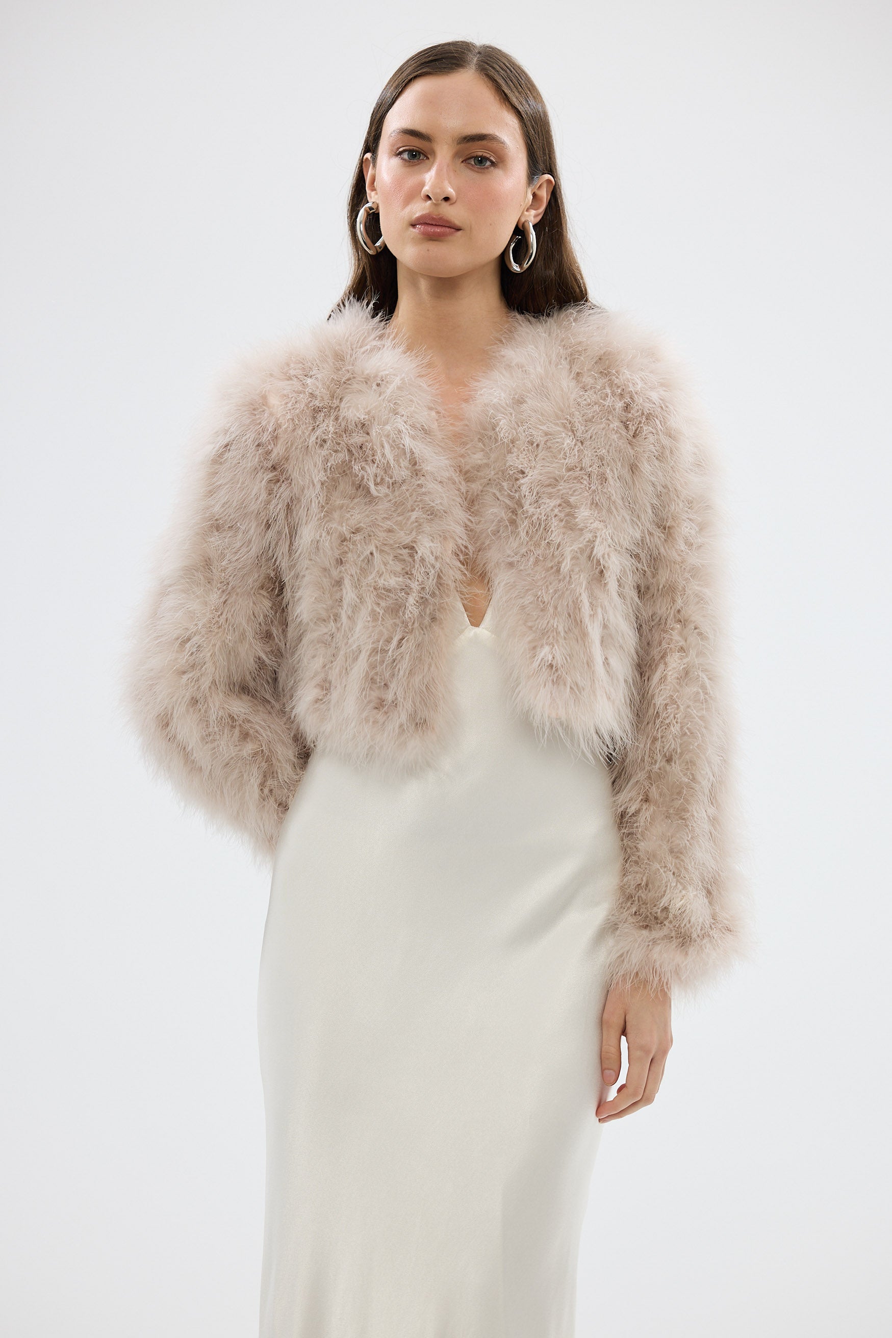 bubish Manhattan Crop Jacket Blush FEATHER JACKET