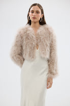 bubish Manhattan Crop Jacket Blush FEATHER JACKET