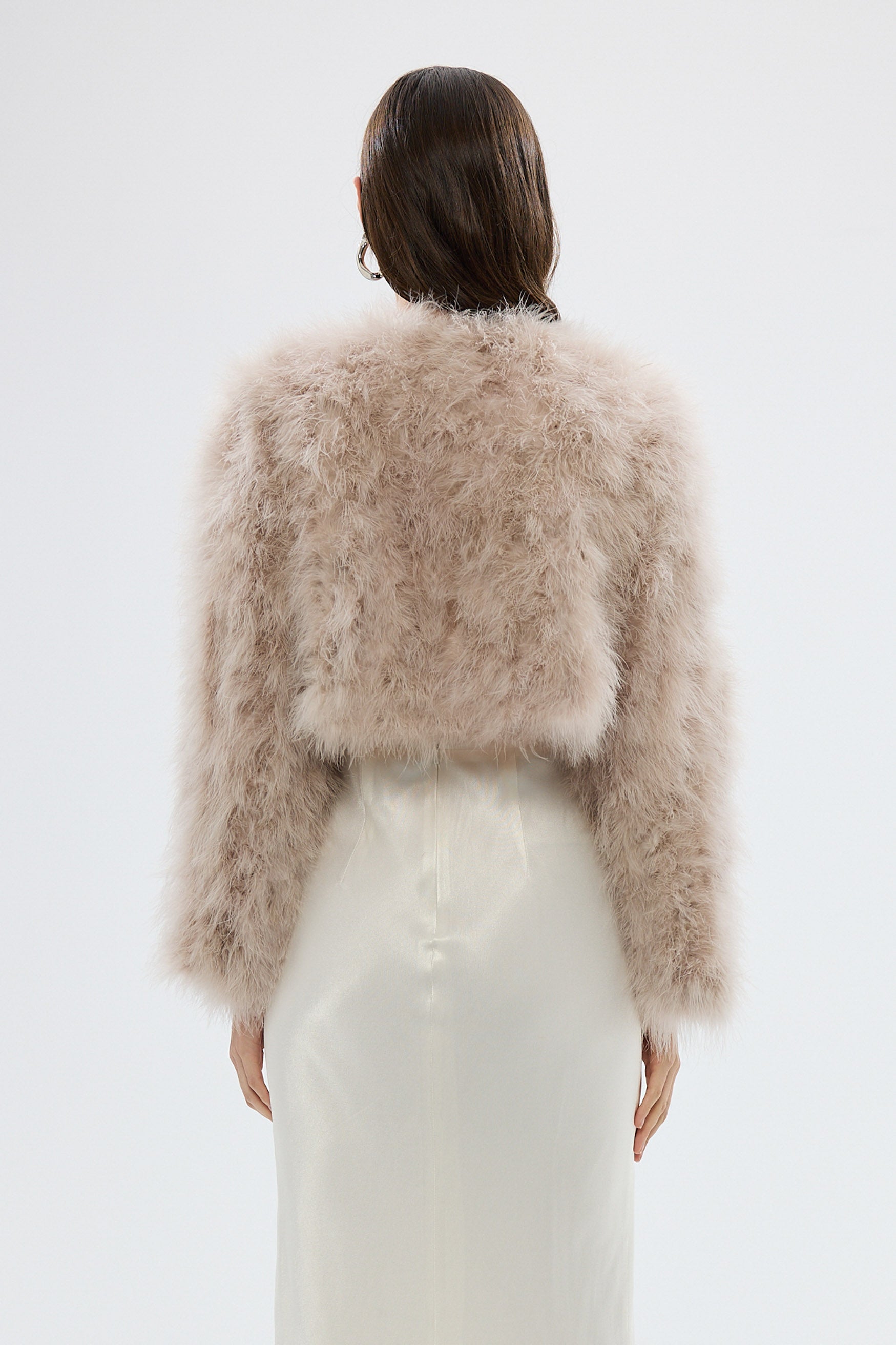 bubish Manhattan Crop Jacket Blush FEATHER JACKET
