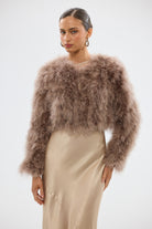bubish Manhattan Crop Jacket Cocoa FEATHER JACKETS