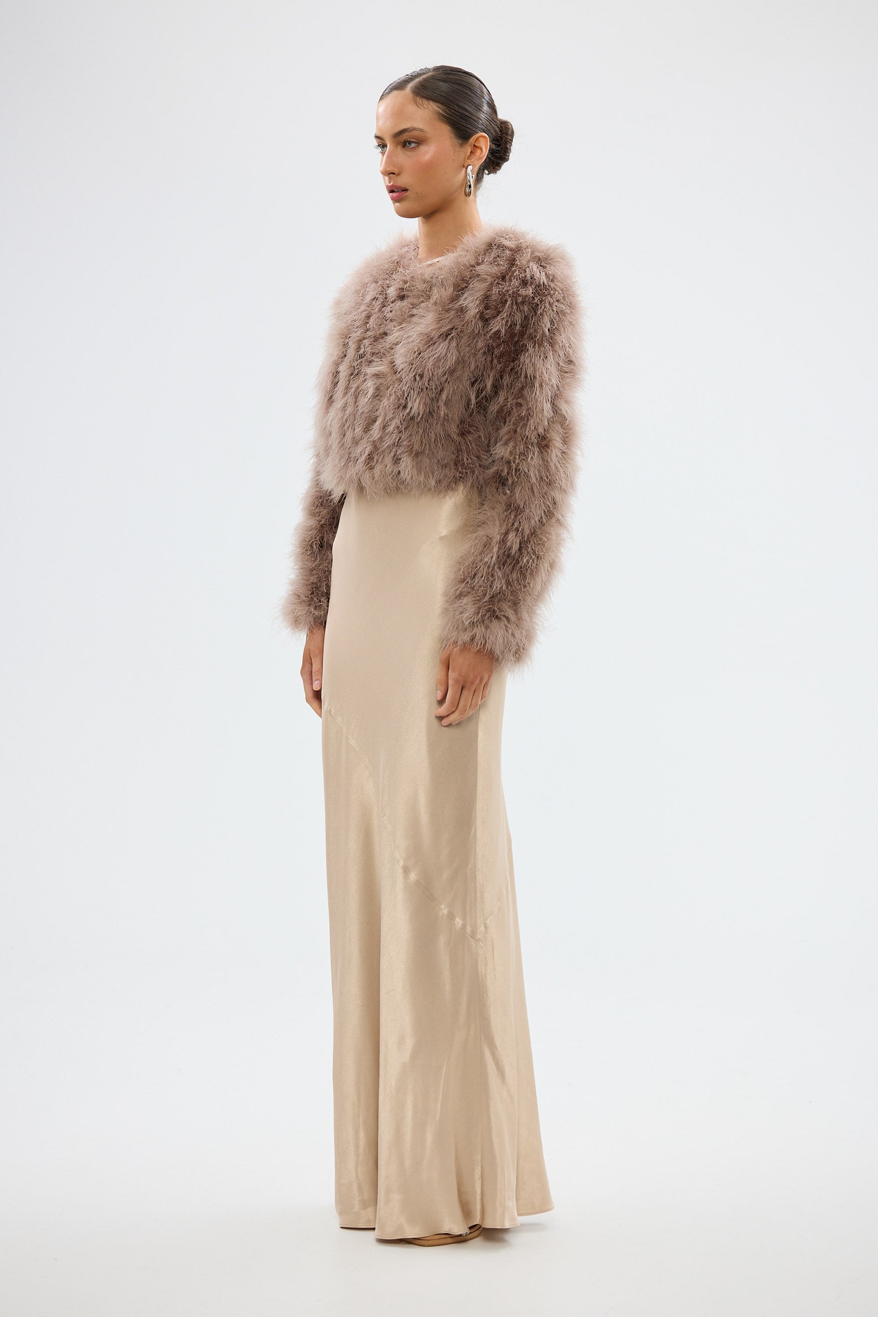 bubish Manhattan Crop Jacket Cocoa FEATHER JACKETS