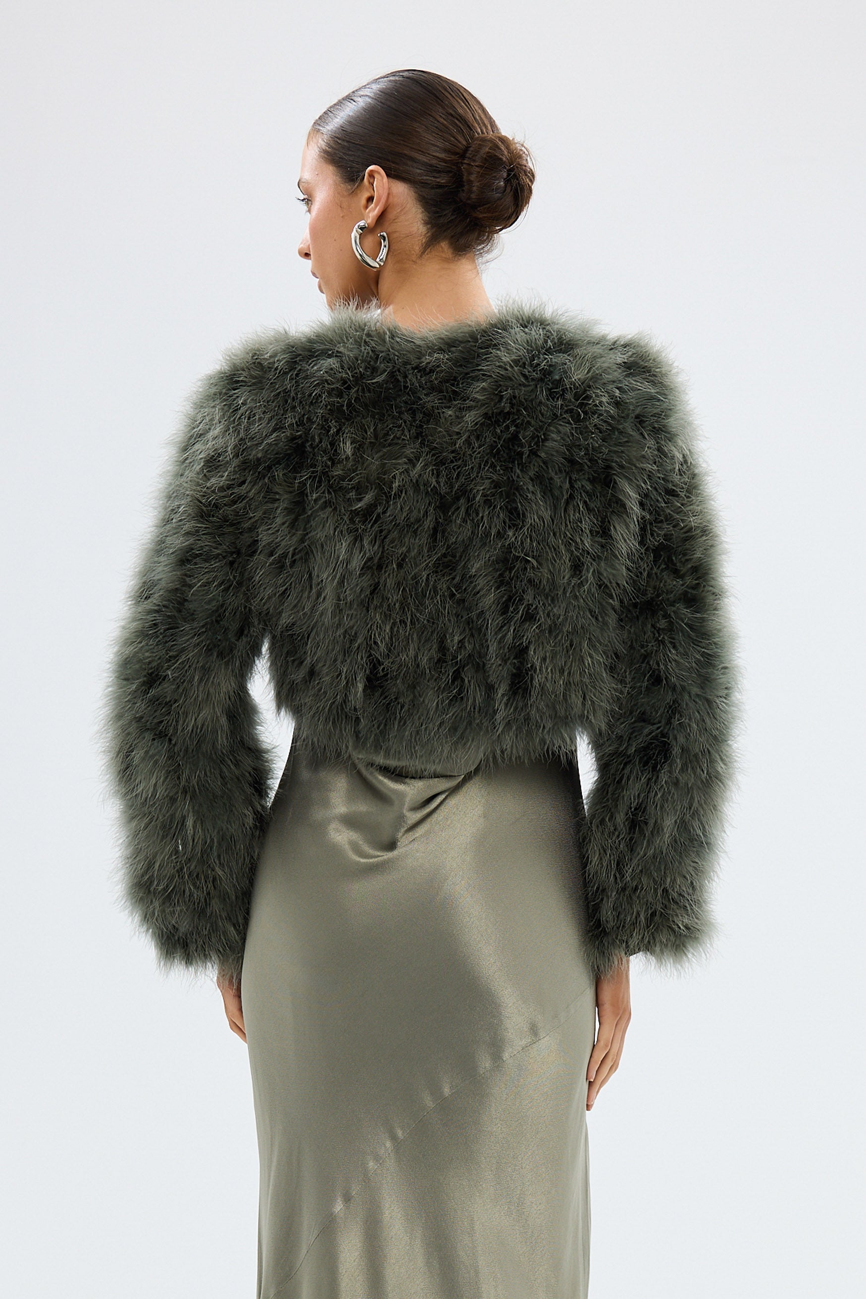bubish Manhattan Crop Jacket Forest Green FEATHER JACKETS