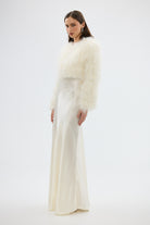 bubish Manhattan Crop Feather Jacket Ivory JACKET