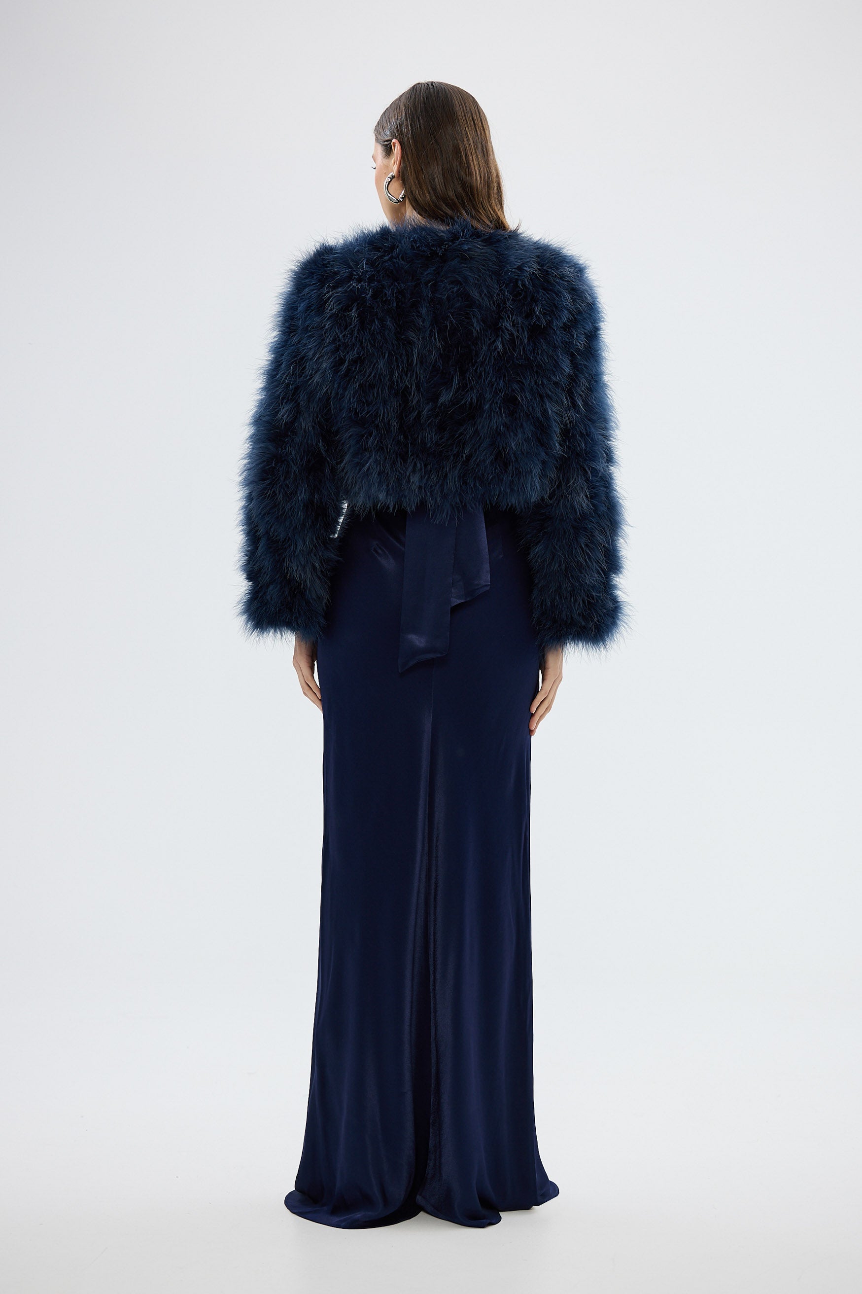 bubish Manhattan Crop Jacket Navy FEATHER JACKET