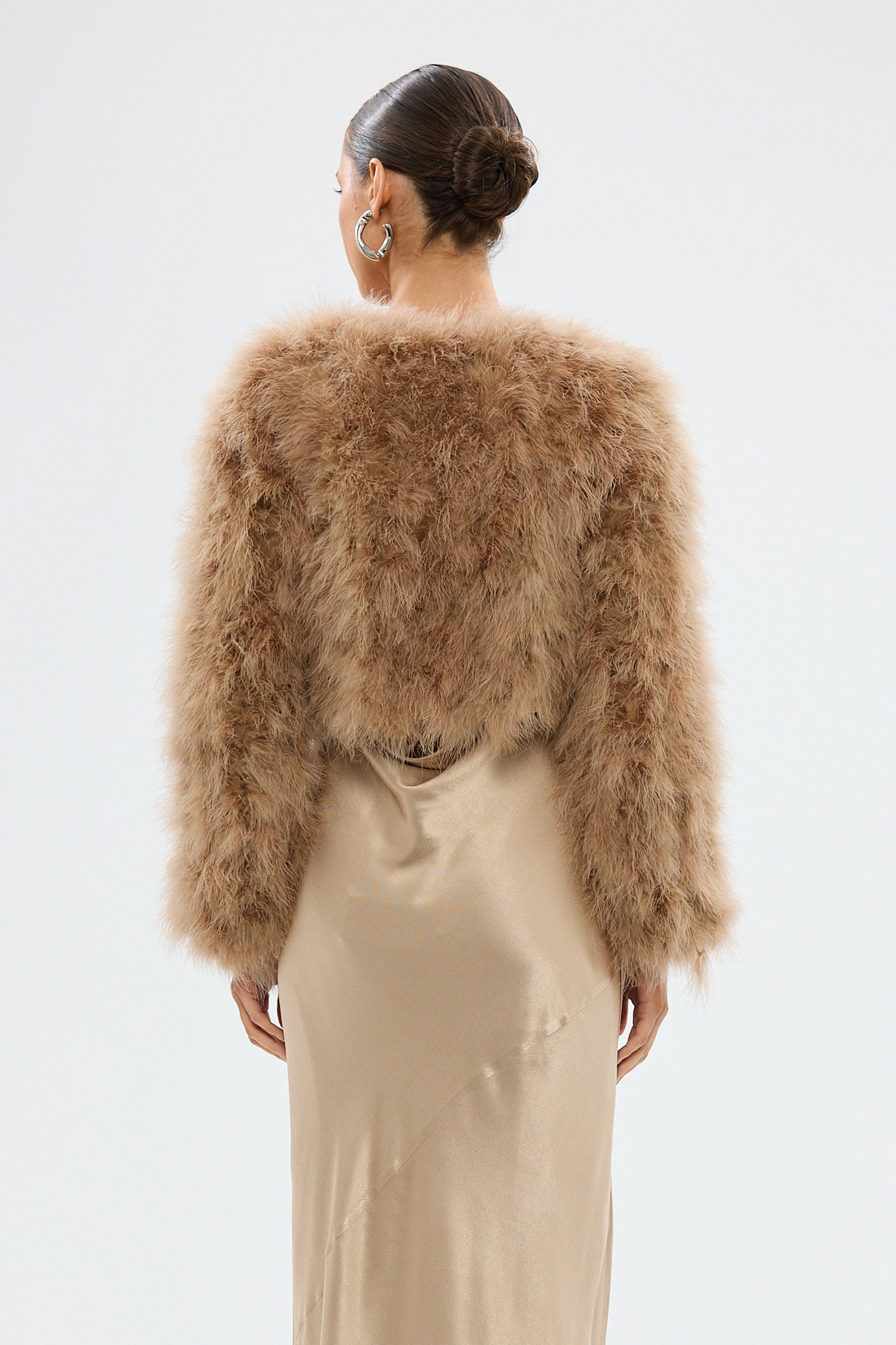 bubish Manhattan Crop Jacket Toffee FEATHER JACKETS