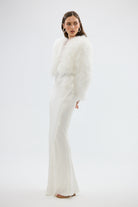 Manhattan Crop Jacket - White FEATHER JACKET