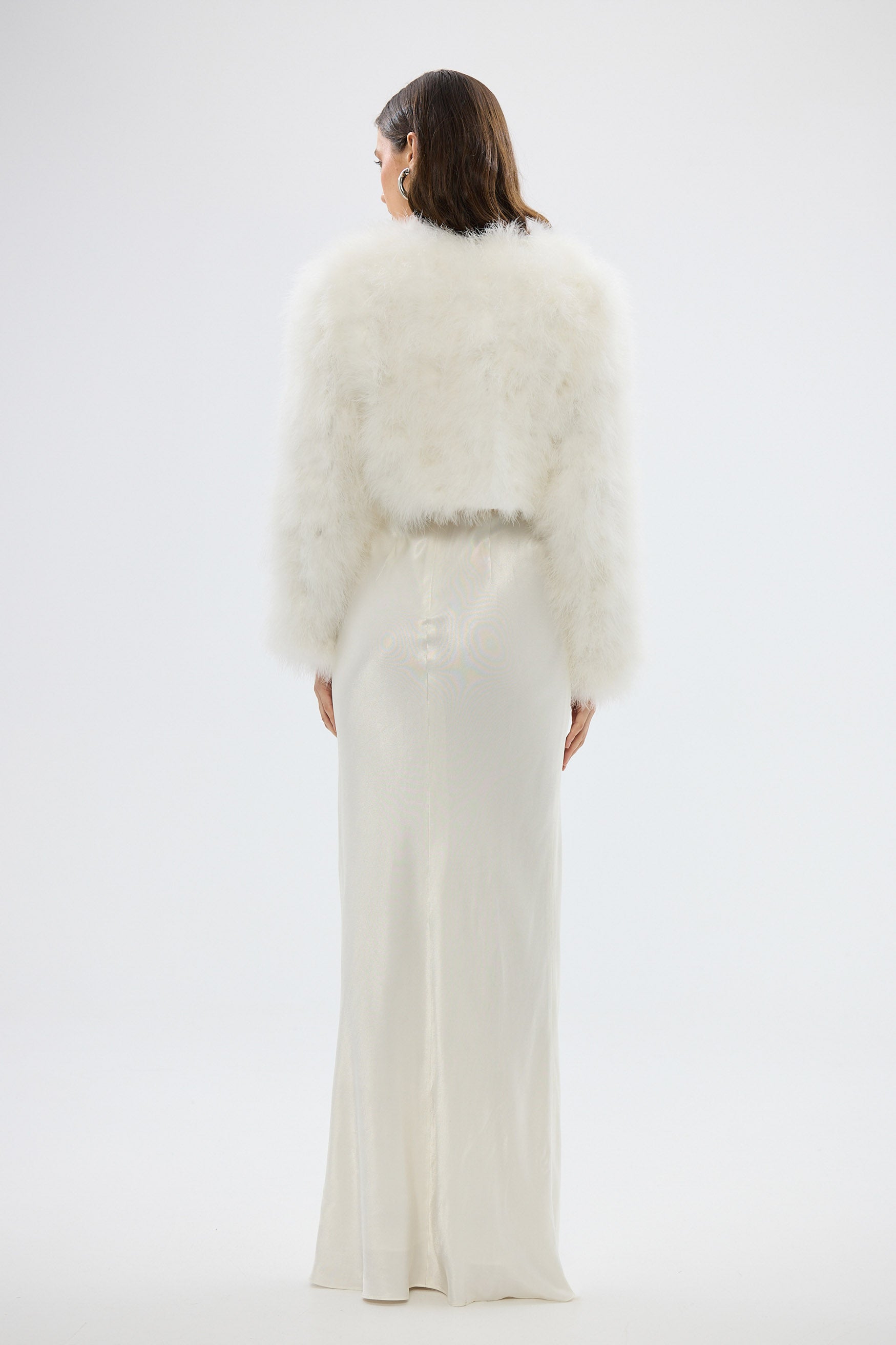 bubish Manhattan Crop Jacket White FEATHER JACKET