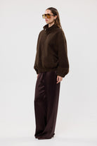 bubish Mason Boucle Bomber Jacket Chocolate BOUCLE BOMBER JACKET