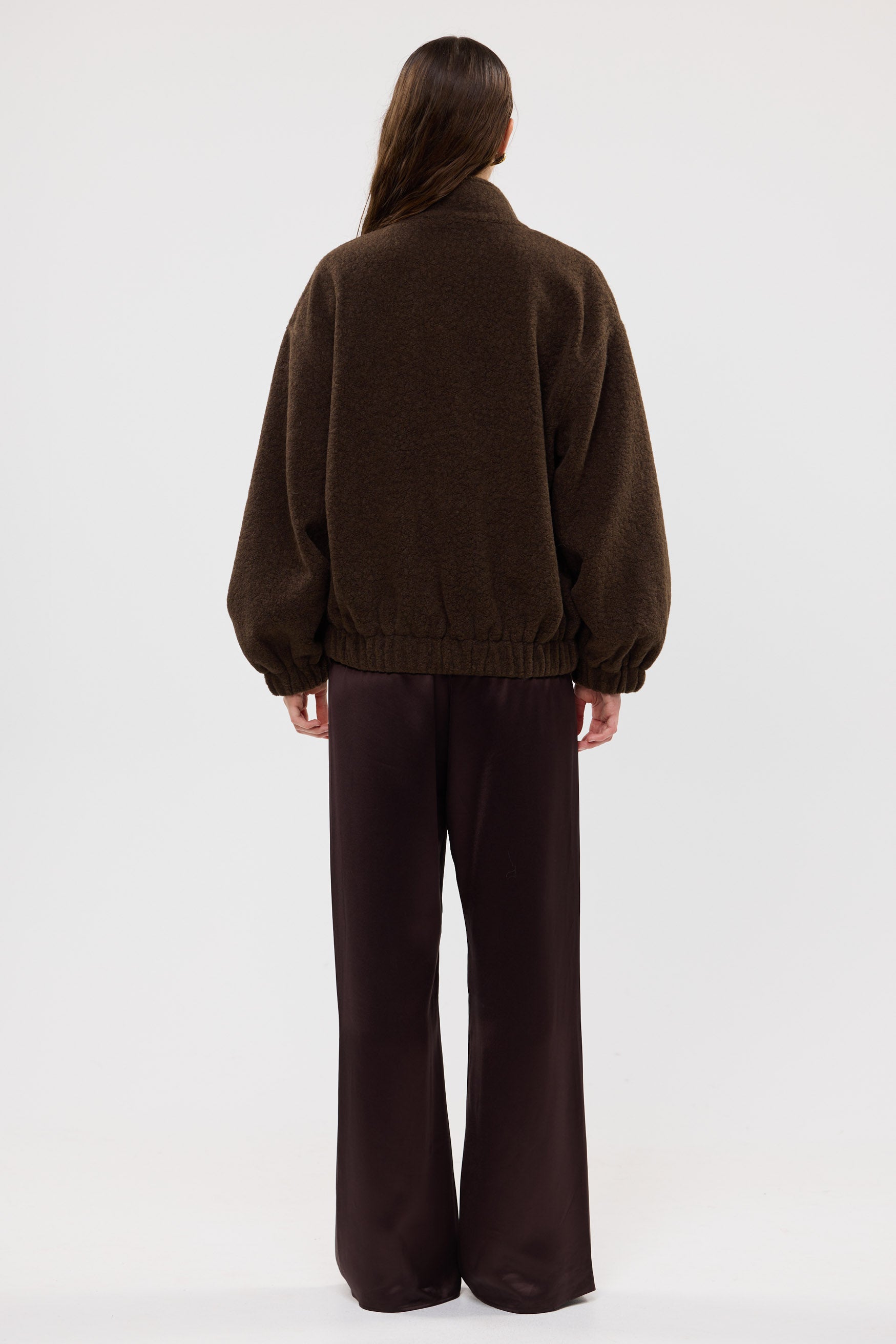 bubish Mason Boucle Bomber Jacket Chocolate BOUCLE BOMBER JACKET