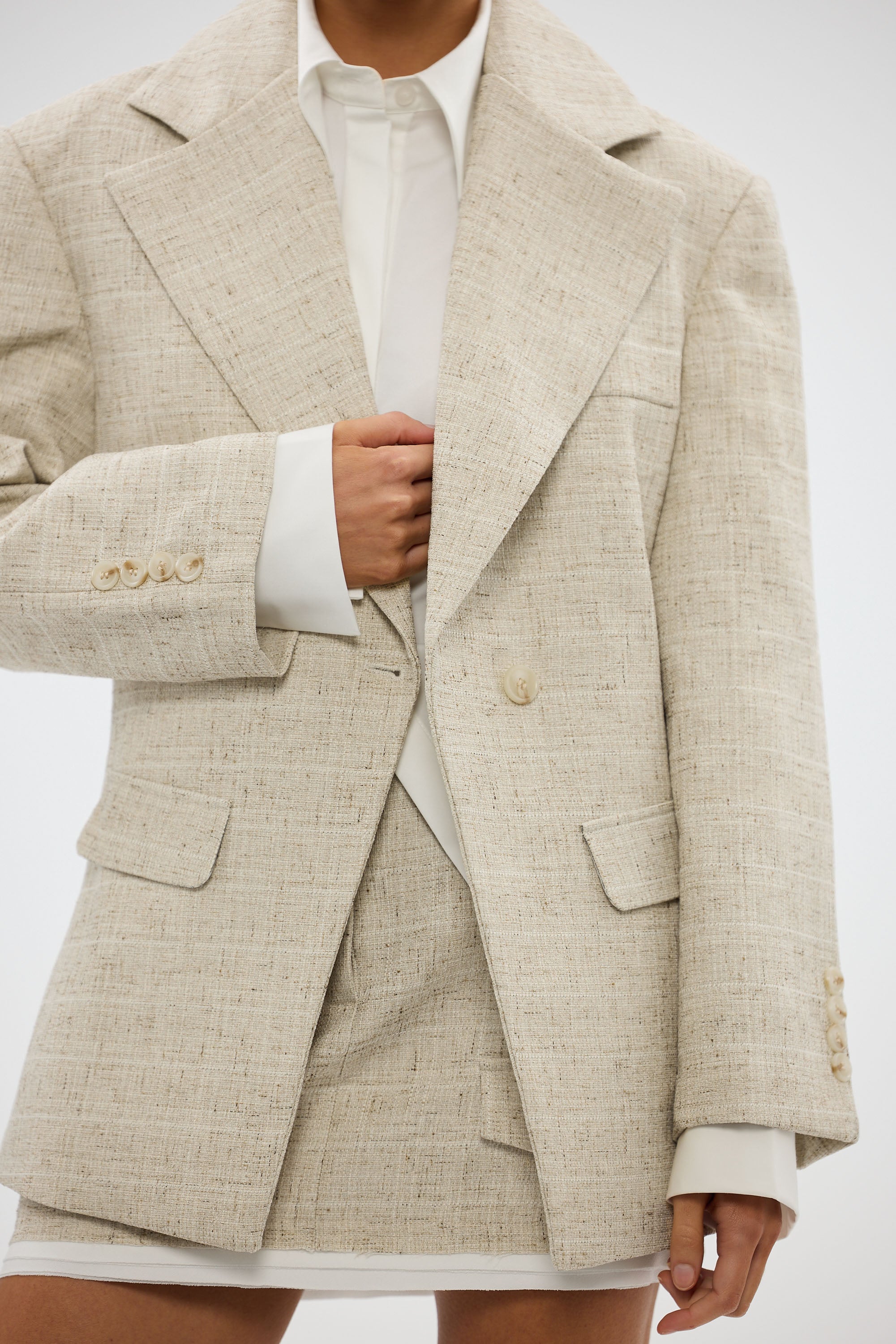 bubish Mattie Cinched Blazer - Natural MINI SKIRT
