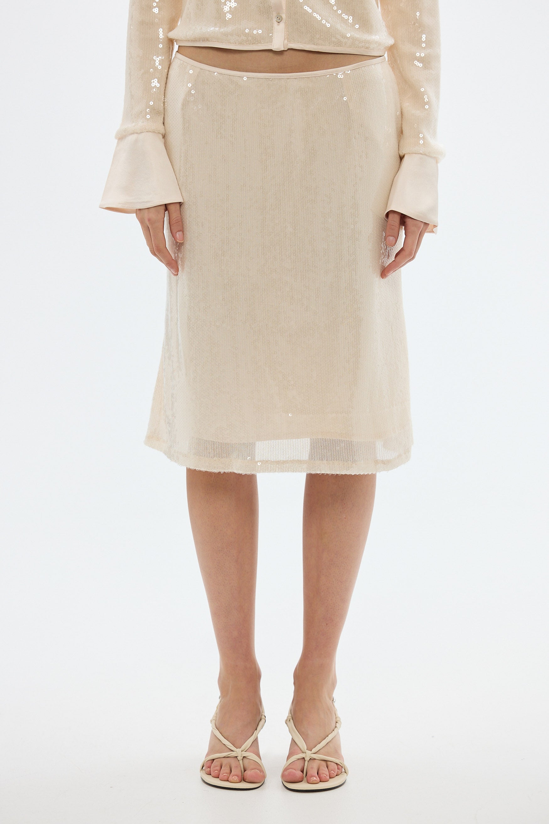 bubish Nadine Sequin Skirt Pale Pink PARTY SKIRT