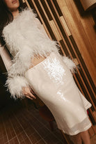 bubish Nadine Sequin Skirt Pale Pink PARTY SKIRT