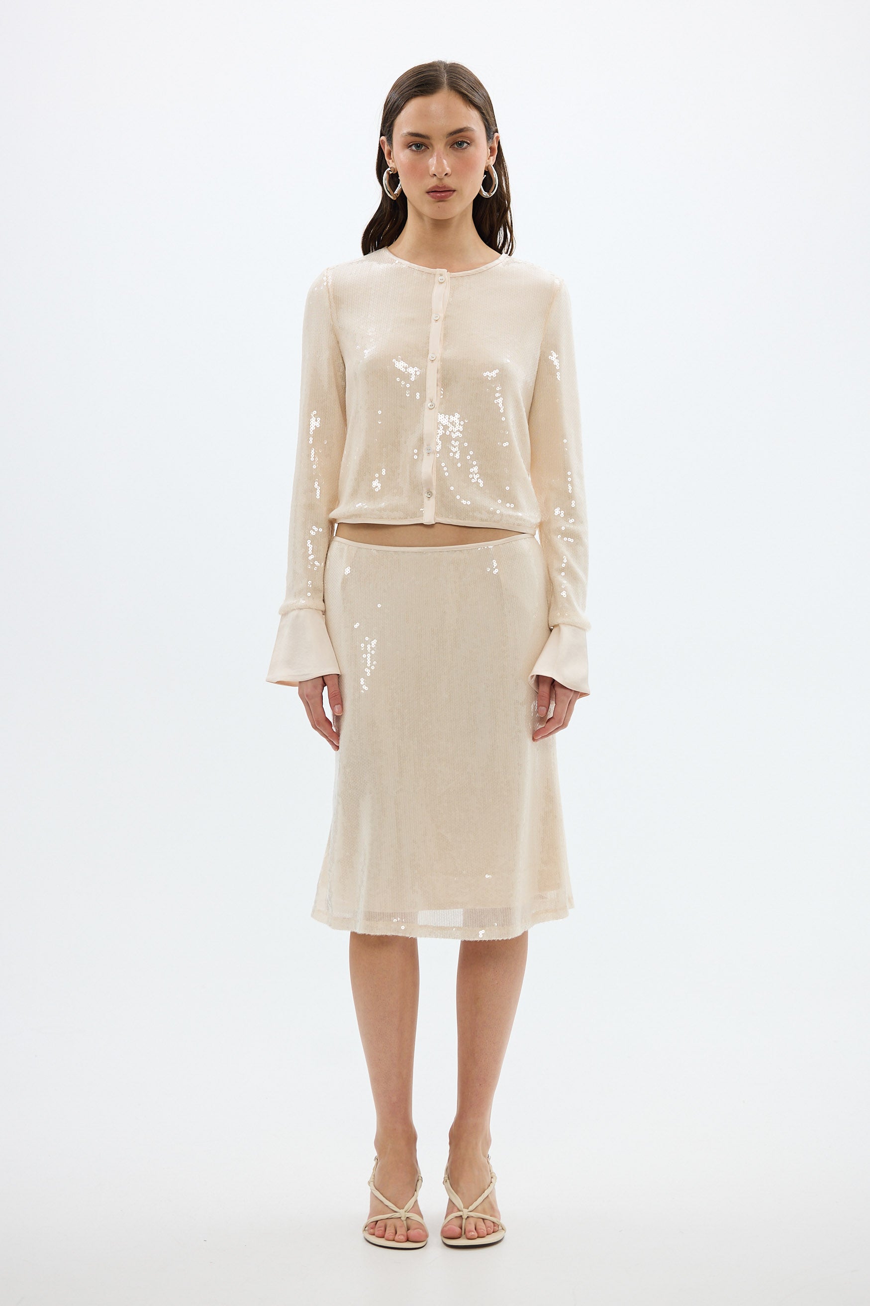 bubish Nadine Sequin Skirt Pale Pink PARTY SKIRT