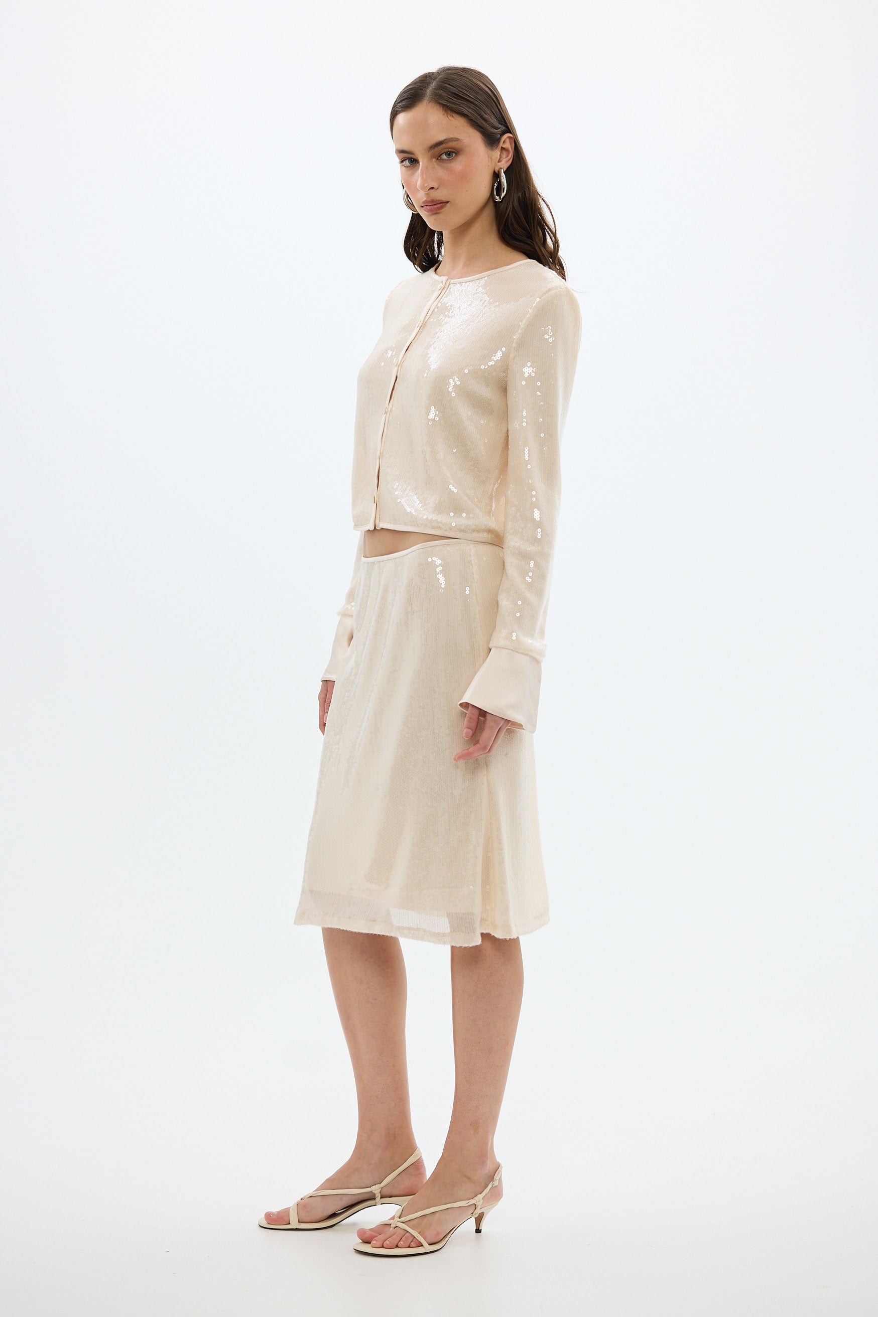 bubish Nadine Sequin Skirt Pale Pink PARTY SKIRT