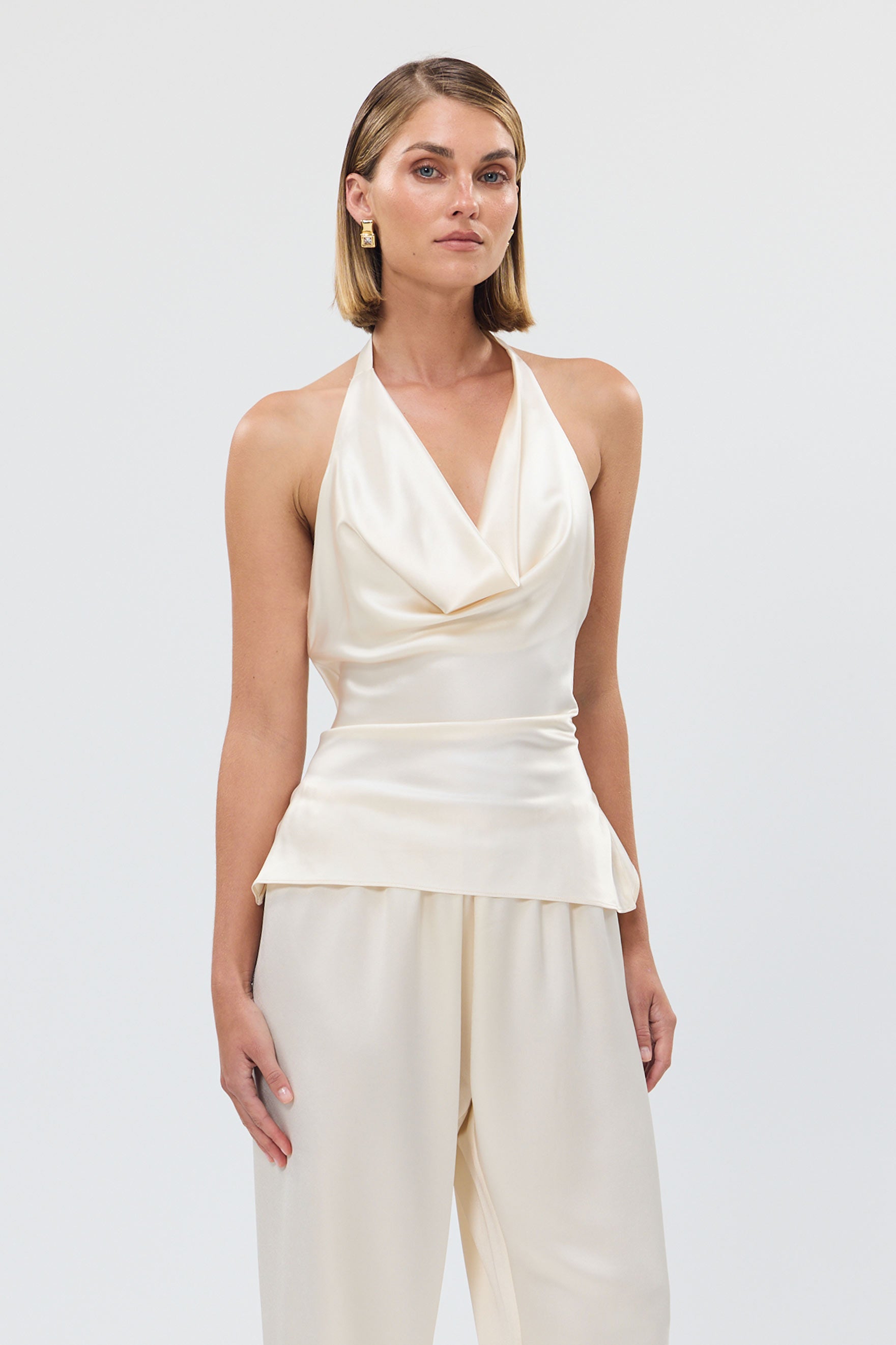 Paige Cowl Neck Top Ivory PARTY TOP