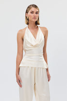 Paige Cowl Neck Top Ivory PARTY TOP