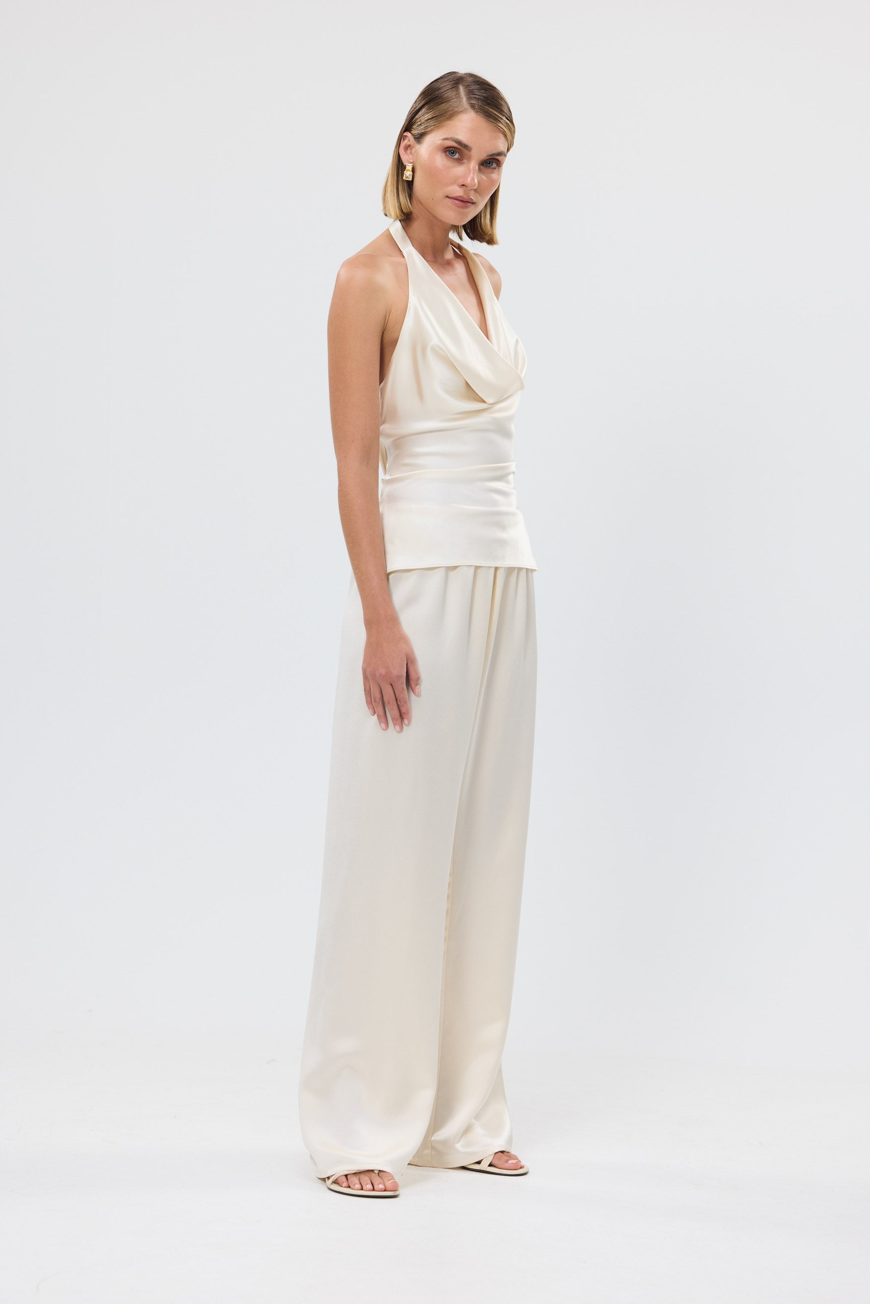 Paige Cowl Neck Top Ivory PARTY TOP