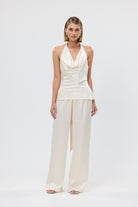 Paige Cowl Neck Top Ivory PARTY TOP
