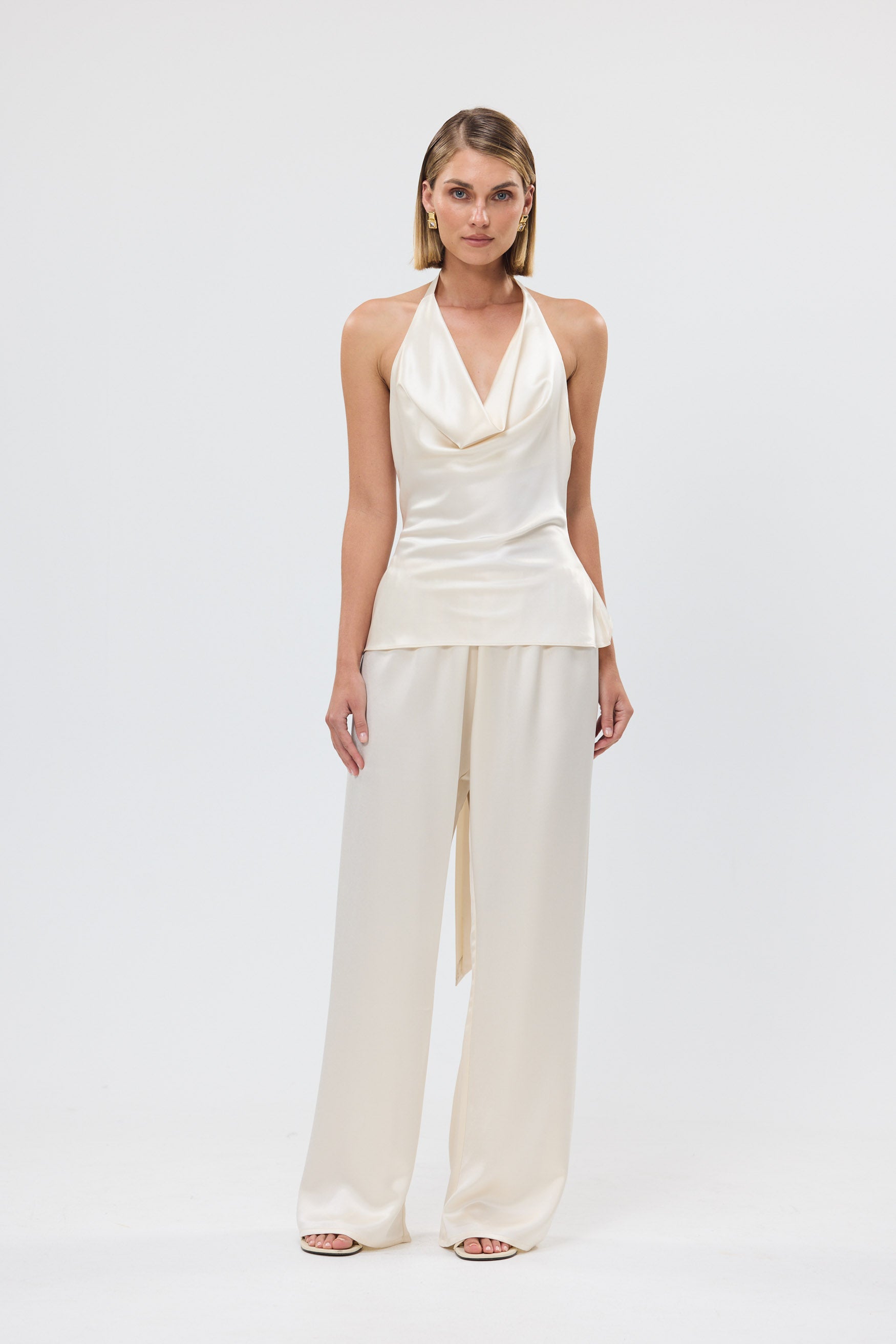 Paige Cowl Neck Top Ivory PARTY TOP