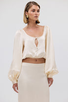 bubish Penelope Cropped Blouse Ivory CROPPED PARTY TOP