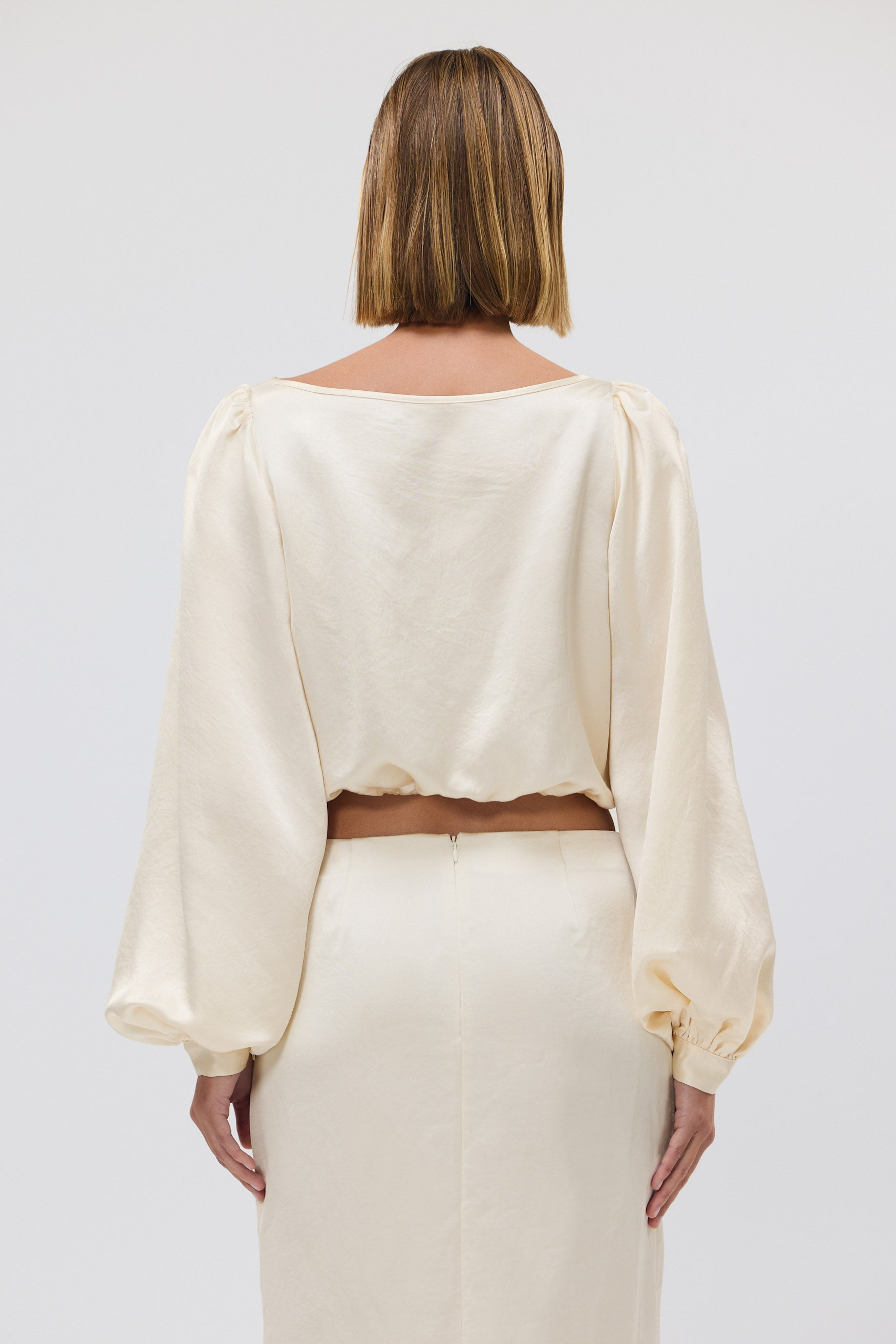 bubish Penelope Cropped Blouse Ivory CROPPED PARTY TOP