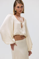 bubish Penelope Cropped Blouse Ivory CROPPED PARTY TOP
